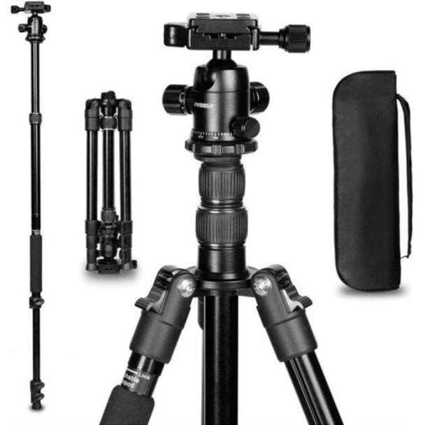 TRIOPO K2508S+B1S Adjustable Portable  Aluminum Alloy Tripod with Ball Head for SLR Camera(Black)