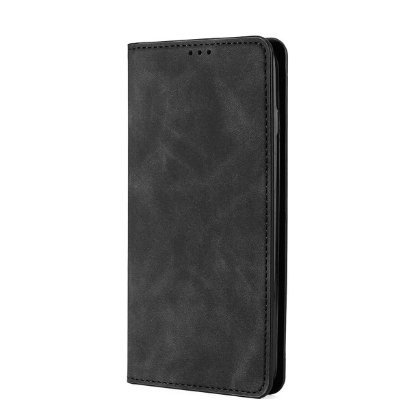OPPO Reno7 4G/F21 Pro 4G Skin Feel Magnetic Horizontal Flip Leather Phone Case(Black)