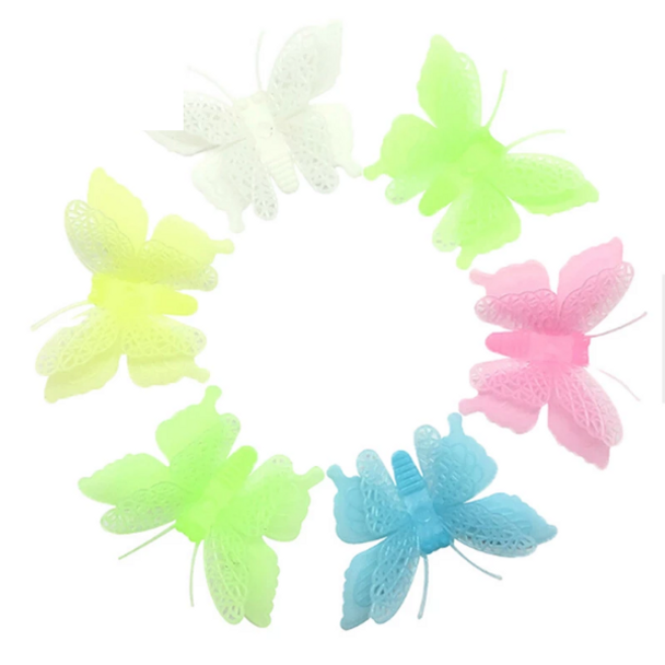 2 Pack Colourful Glow In The Dark Butterfly