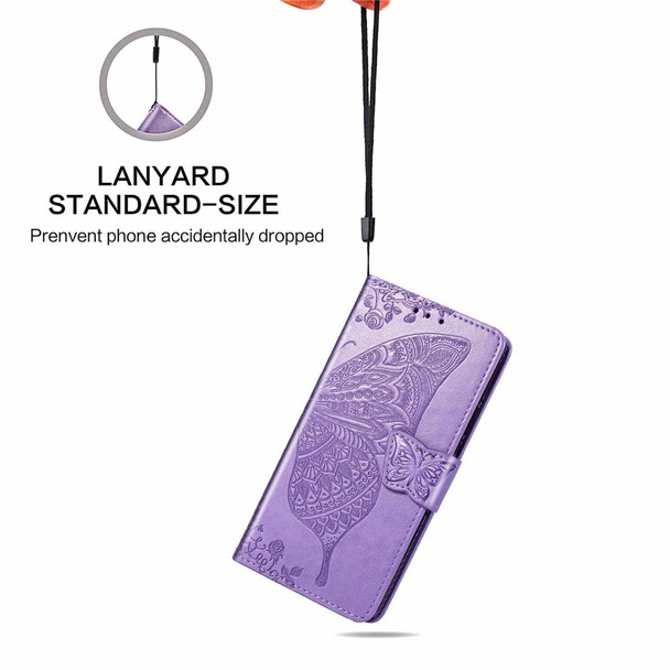 OPPO Realme 3 Pro Butterfly Love Flower Embossed Horizontal Flip Leather Case with Bracket / Card Slot / Wallet / Lanyard(Light Purple)