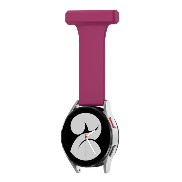 20mm Silicone Nurse Brooch Watch Band(Wine Red)