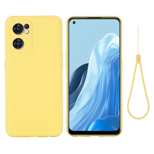 OPPO Reno7 5G Global / Find X5 Lite Pure Color Liquid Silicone Shockproof Full Coverage Phone Case(Yellow)