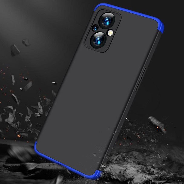 OPPO Reno7 Z 5G / A96 5G / Reno7 Lite / F21 Pro 5G / OnePlus Nord N20 5G GKK Three Stage Splicing Full Coverage PC Phone Case(Black Blue)