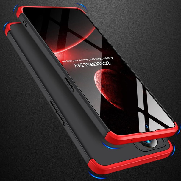 OPPO Reno7 Z 5G / A96 5G / Reno7 Lite / F21 Pro 5G / OnePlus Nord N20 5G GKK Three Stage Splicing Full Coverage PC Phone Case(Black Red)