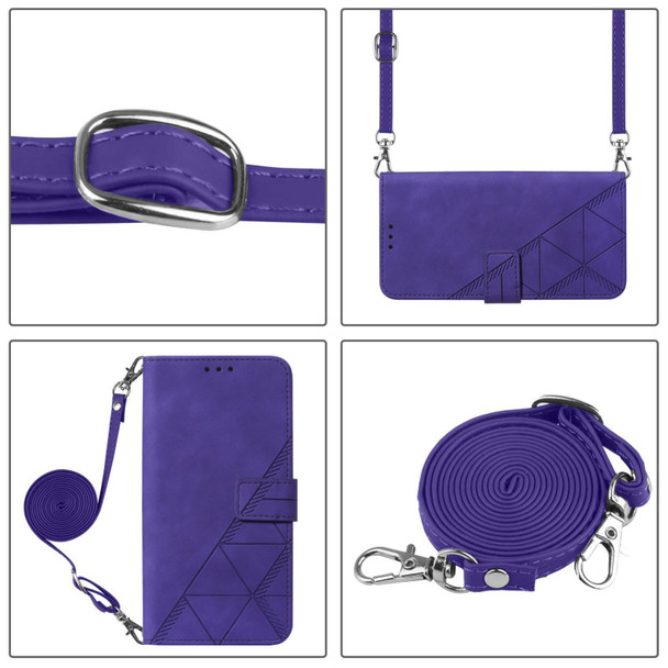 OPPO Reno6 Pro Crossbody 3D Embossed Flip Leather Phone Case(Purple)