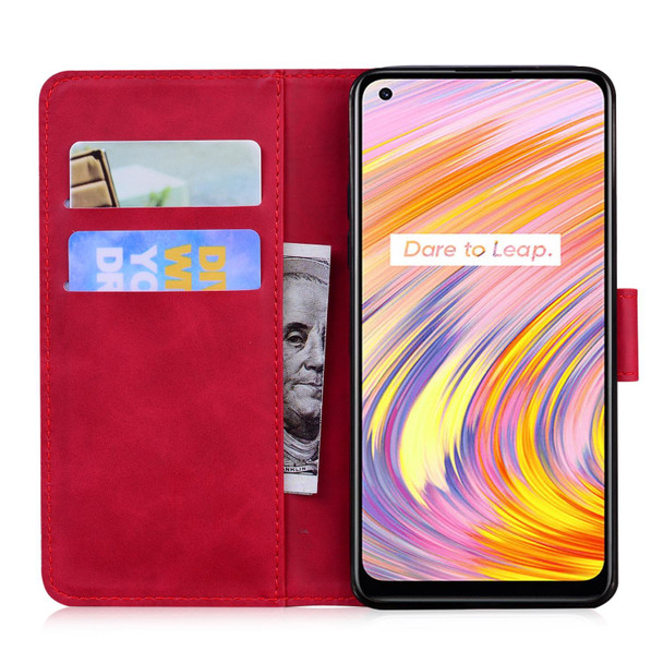 OPPO Realme X7 5G (India)/V15 5G Skin Feel Pure Color Flip Leather Phone Case(Red)