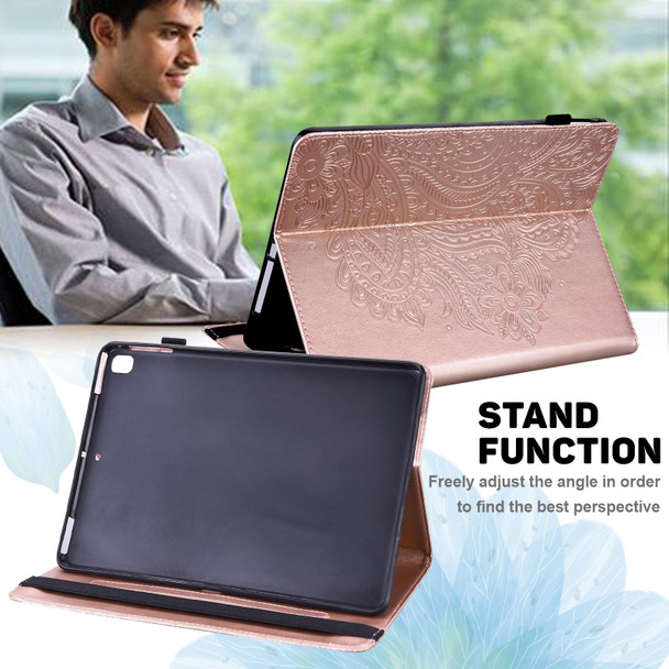 Lenovo Tab K10 10.3 inch TB-X6C6F / TB-X6C6X & M10 Plus 10.3 inch TB-X606 / TB-X606F Peacock Embossed Pattern TPU + PU Leather Tablet Case(Rose Gold)