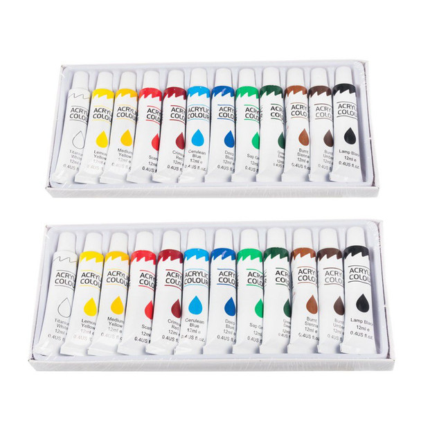 12 Piece Tube Acrylic Paint Set