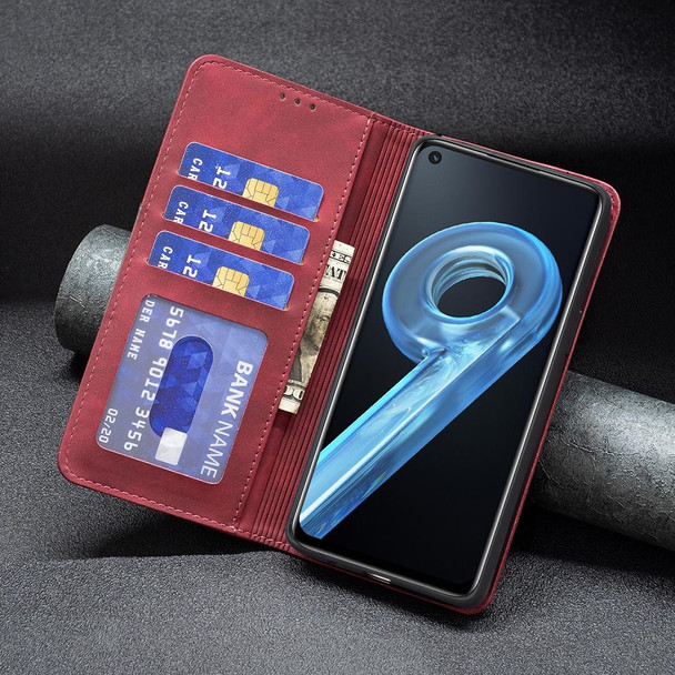 OPPO Realme 9i / A36 Magnetic Splicing Leather Phone Case(Red)