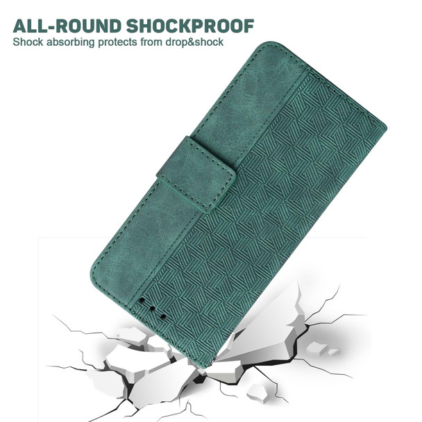 OPPO Reno5 5G / 4G / Find X3 Lite Geometric Embossed Leather Phone Case(Green)