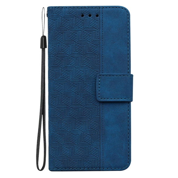 OPPO Realme Narzo 50A Geometric Embossed Leather Phone Case(Blue)