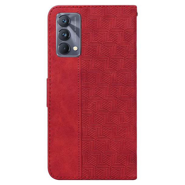 OPPO Realme GT Master / Q3 Pro 5G Geometric Embossed Leather Phone Case(Red)