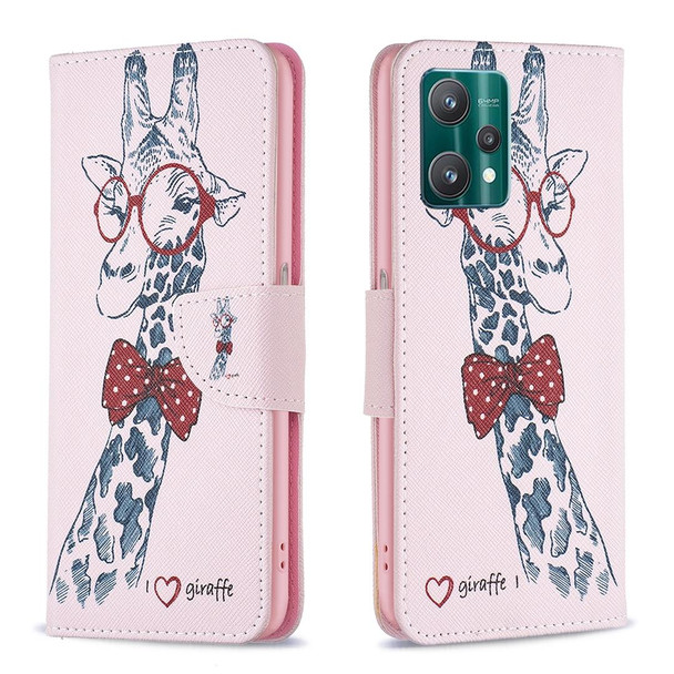 OPPO Realme 9 Pro Colored Drawing Pattern Horizontal Flip Leather Case with Holder & Card Slots & Wallet(Deer)