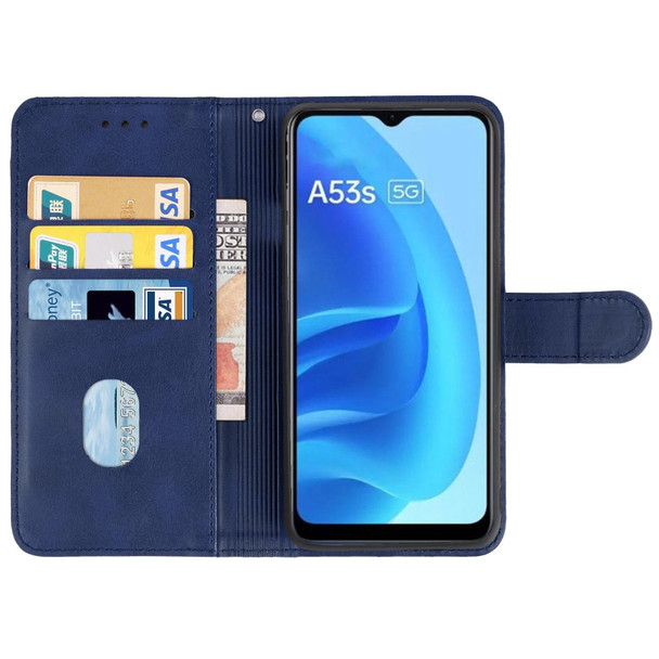 Leather Phone Case - OPPO A53s 5G(Blue)