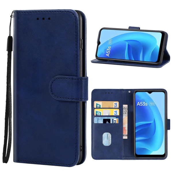Leather Phone Case - OPPO A53s 5G(Blue)