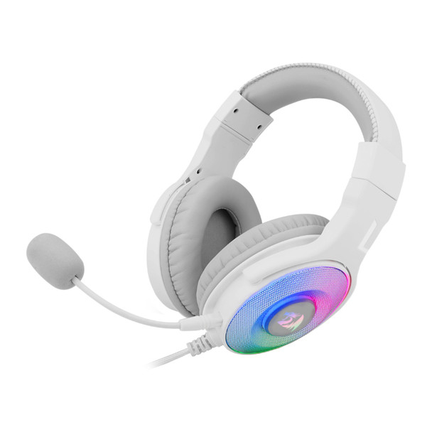 Redragon Pandora USB+3.5mm Aux | Vitrual 7.1 | RGB | In-Line Controller Gaming Headset - White