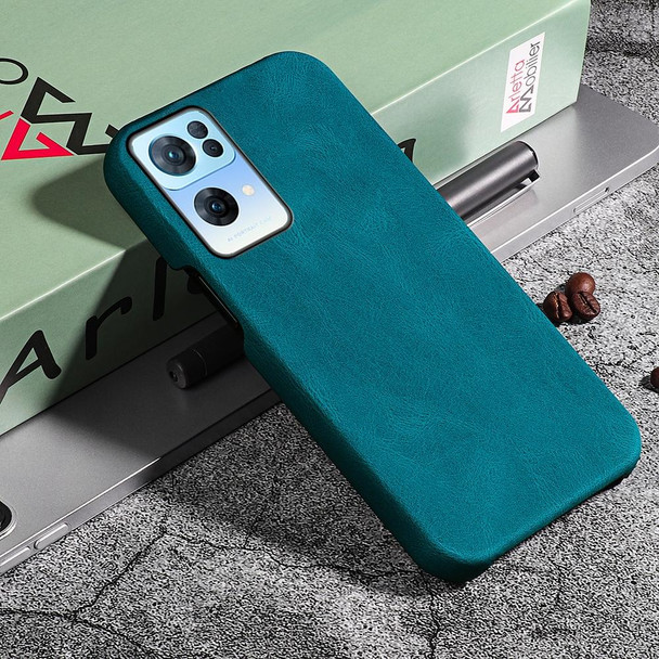 Ring Holder PU Phone Case - OPPO Reno7 Pro 5G(Cyan)