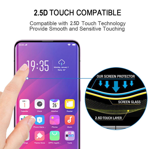 3D Curved Edge Full Screen Tempered Glass Film - OPPO Find X(Black)