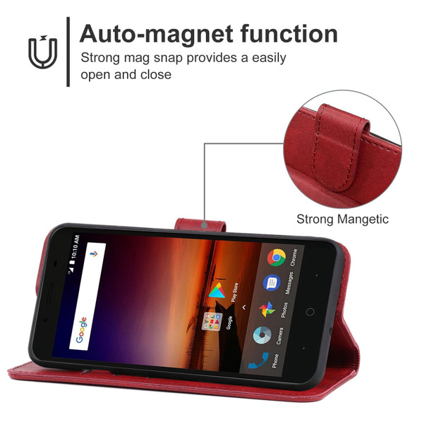 Leather Phone Case - ZTE Tempo X / Vantage Z839 / N9137(Red)