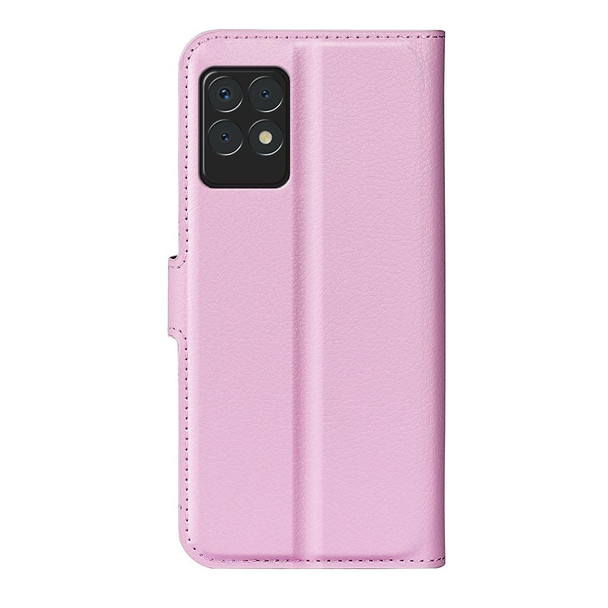 OPPO Realme 8i Litchi Texture Horizontal Flip Protective Case with Holder & Card Slots & Wallet(Pink)