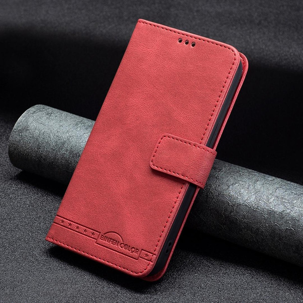 OPPO Realme C12 / C15 / C25 Magnetic Clasp RFID Blocking Anti-Theft Leather Case with Holder & Card Slots & Wallet(Red)