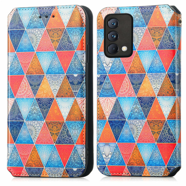 OPPO Realme GT Master Colorful Magnetic Horizontal Flip PU Leather Case with Holder & Card Slot & Wallet(Rhombus Mandala)