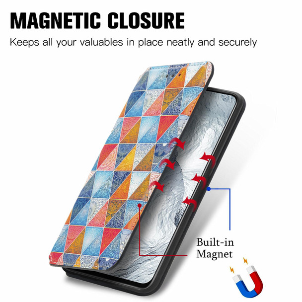 OPPO Realme GT Master Colorful Magnetic Horizontal Flip PU Leather Case with Holder & Card Slot & Wallet(Rhombus Mandala)