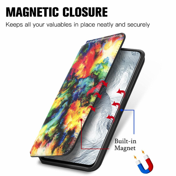 OPPO Realme GT Master Colorful Magnetic Horizontal Flip PU Leather Case with Holder & Card Slot & Wallet(Colorful Cloud)