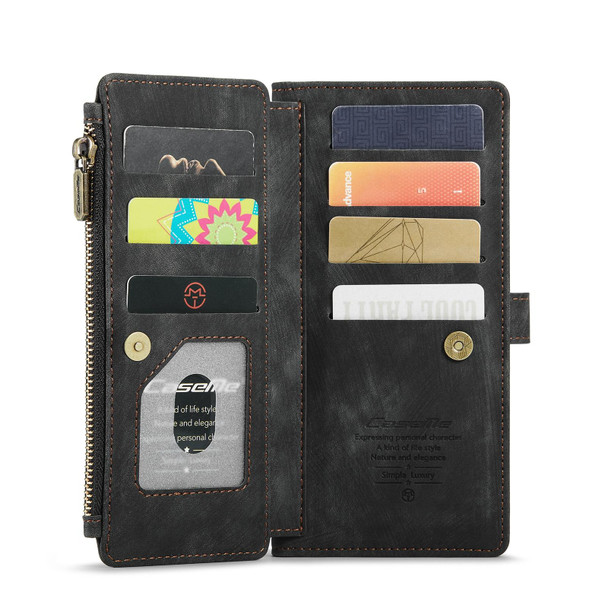 Samsung Galaxy S21 5G CaseMe-C30 PU + TPU Multifunctional Horizontal Flip Leather Case with Holder & Card Slot & Wallet & Zipper Pocket(Black)