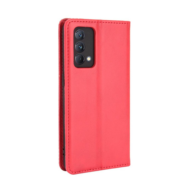 OPPO Realme GT Master Magnetic Buckle Retro Pattern Horizontal Flip Leather Case with Holder & Card Slot & Wallet(Red)