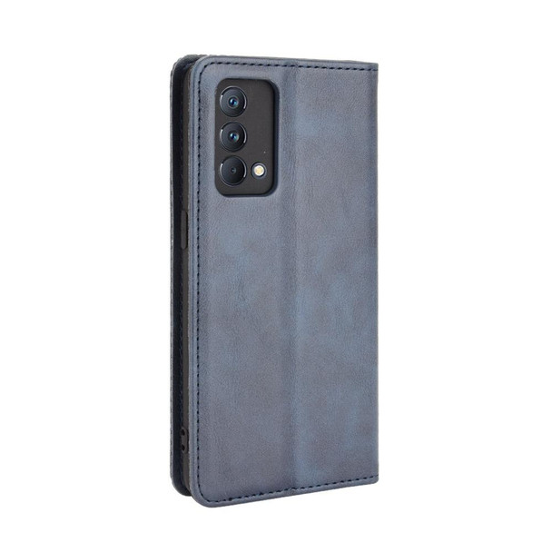 OPPO Realme GT Master Magnetic Buckle Retro Pattern Horizontal Flip Leather Case with Holder & Card Slot & Wallet(Blue)