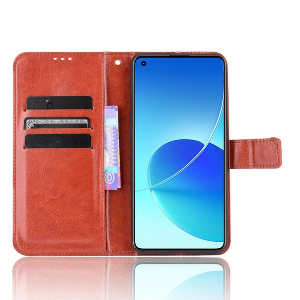 OPPO Reno6 4G Crazy Horse Texture Horizontal Flip Leather Case with Holder & Card Slots & Lanyard(Brown)