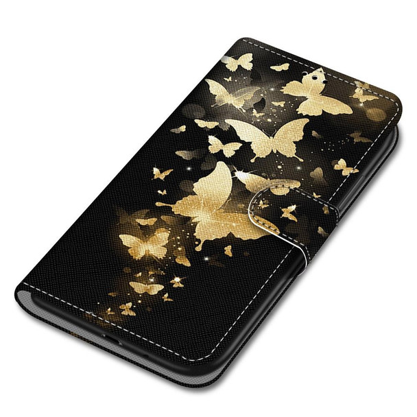 OPPO A54 5G / A74 5G / A93 5G / A93s 5G Coloured Drawing Cross Texture Horizontal Flip PU Leather Case with Holder & Card Slots & Wallet & Lanyard(Golden Butterfly Group)