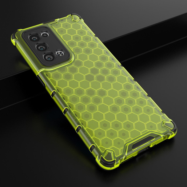 OPPO Reno6 Pro+ 5G Shockproof Honeycomb PC + TPU Protective Case(Green)