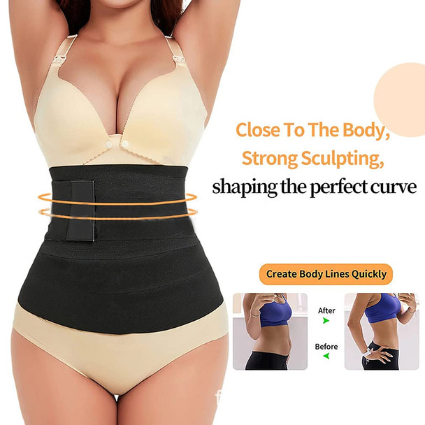 Waist Trainer Tummy Wrap Belt - Hourglass Figure & Back Support