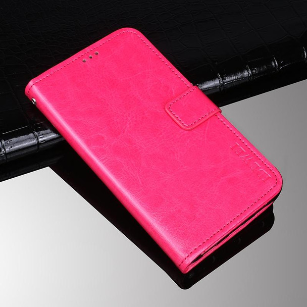 idewei Crazy Horse Texture Horizontal Flip Leather Case with Holder & Card Slots & Wallet - OPPO A93s 5G(Rose Red)