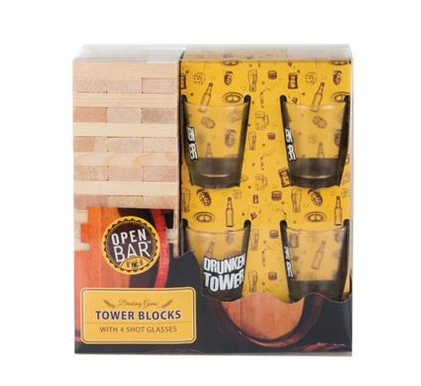 Tower Blocks Drinking Game - Fun Adult Party Game with Shots