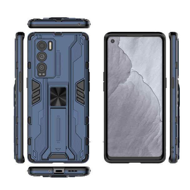 OPPO Realme Explorer Master Supersonic PC + TPU Shock-proof Protective Case with Holder(Dark Blue)