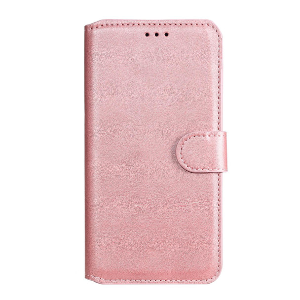 Classic Calf Texture PU + TPU Horizontal Flip Leatherette Case with Holder & Card Slots & Wallet - OPPO Realme GT 5G(Rose Gold)