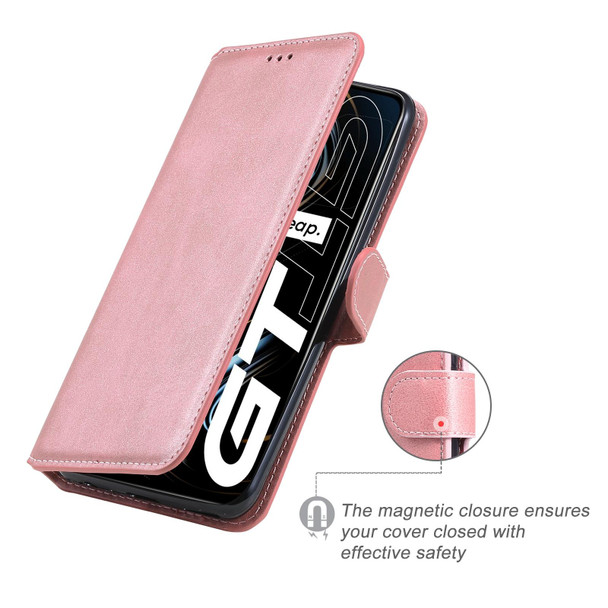 Classic Calf Texture PU + TPU Horizontal Flip Leatherette Case with Holder & Card Slots & Wallet - OPPO Realme GT 5G(Rose Gold)