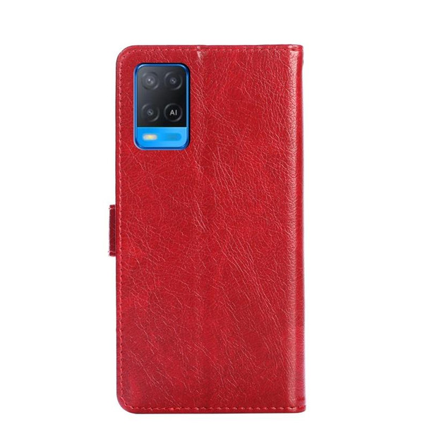 OPPO A54 Zipper Bag PU + TPU Horizontal Flip Leather Case with Holder & Card Slot & Wallet & Lanyard(Red)