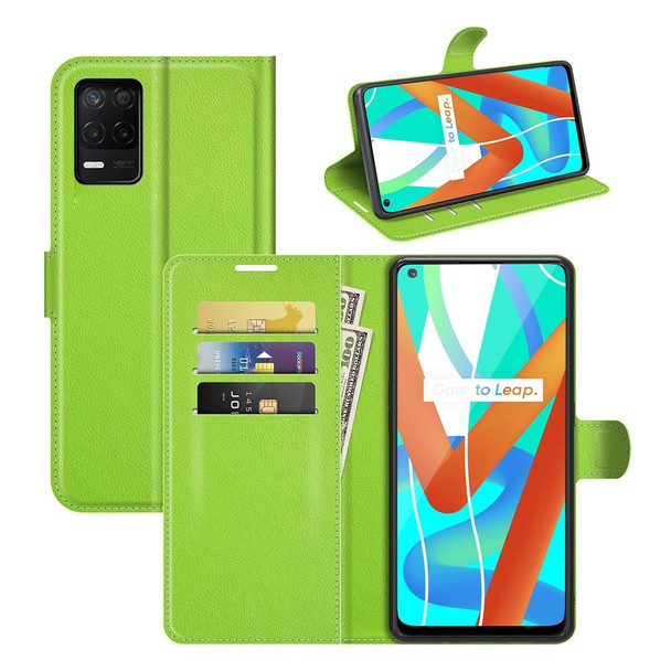 OPPO Realme V13 5G / Realme 8 5G / Q3i 5G / Q3 5G Litchi Texture Horizontal Flip Protective Case with Holder & Card Slots & Wallet(Green)