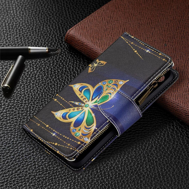 OPPO A7 Colored Drawing Pattern Zipper Horizontal Flip Leather Case with Holder & Card Slots & Wallet(Big Butterfly)