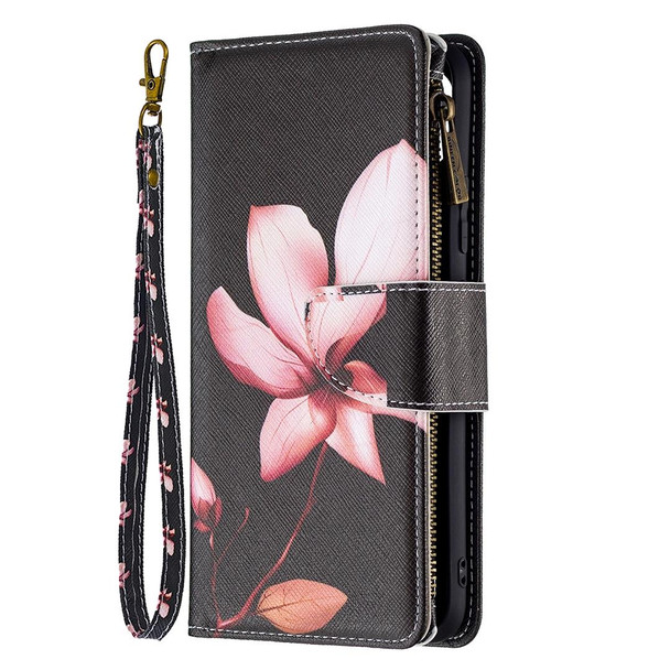 OPPO Realme C21/C20 Colored Drawing Pattern Zipper Horizontal Flip Leather Case with Holder & Card Slots & Wallet(Lotus)