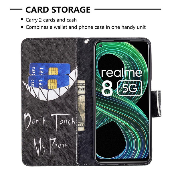 OPPO Realme 8 5G / Realme V13 Colored Drawing Pattern Horizontal Flip Leather Case with Holder & Card Slots & Wallet(Smirk)
