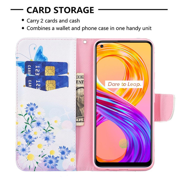 OPPO Realme 8 / Realme 8 Pro Colored Drawing Pattern Horizontal Flip Leather Case with Holder & Card Slots & Wallet(Butterfly Love)