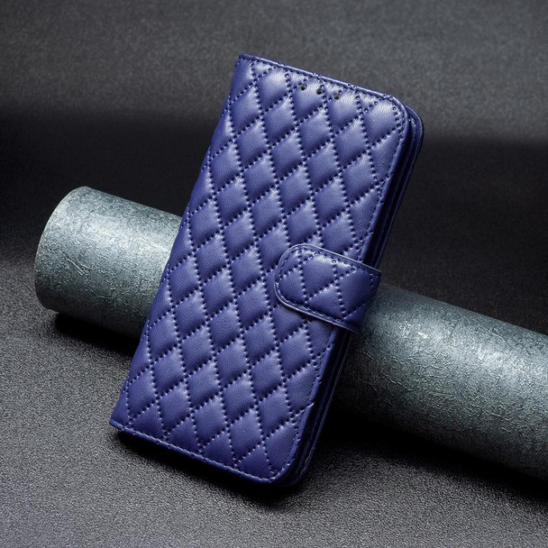 OPPO A7 Diamond Lattice Wallet Leather Flip Phone Case(Blue)