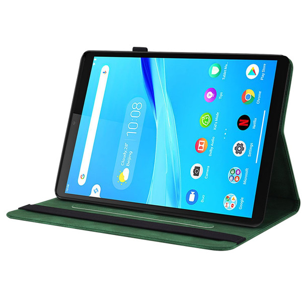 Lenovo Tab M8 HD / M8 FHD Butterfly Flower Embossed Leather Tablet Case(Green)