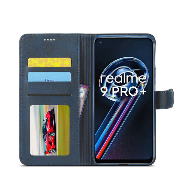 OPPO Realme 9 4G/ Realme 9 Pro+ LC.IMEEKE Calf Texture Leather Phone Case(Blue)