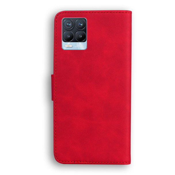 OPPO Realme 8/Realme 8 Pro Skin Feel Pure Color Flip Leather Phone Case(Red)